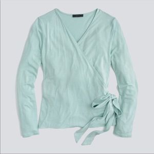 J. Crew Wrap & Tie Top in Sundrenched Aqua